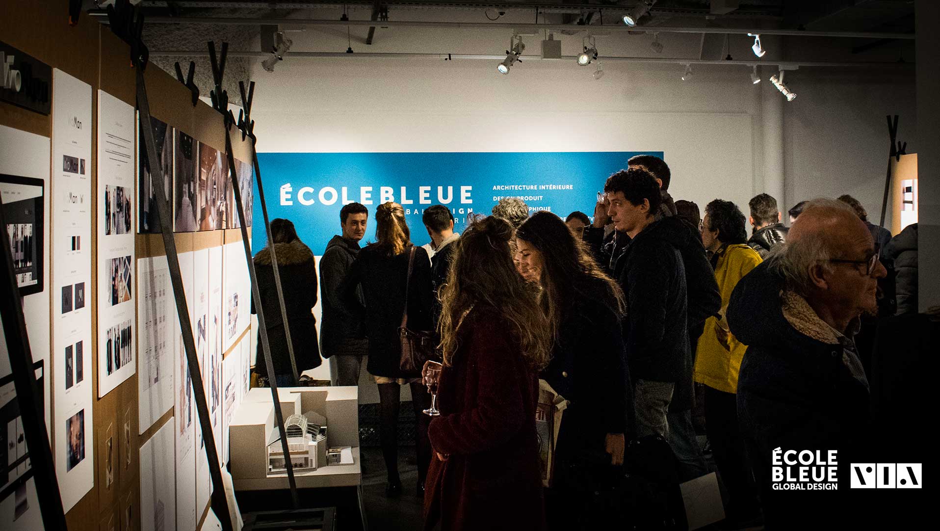 exposition au v.i.a des travaux d’étudiants en architecture d'intérieure diplôme design global 2017
